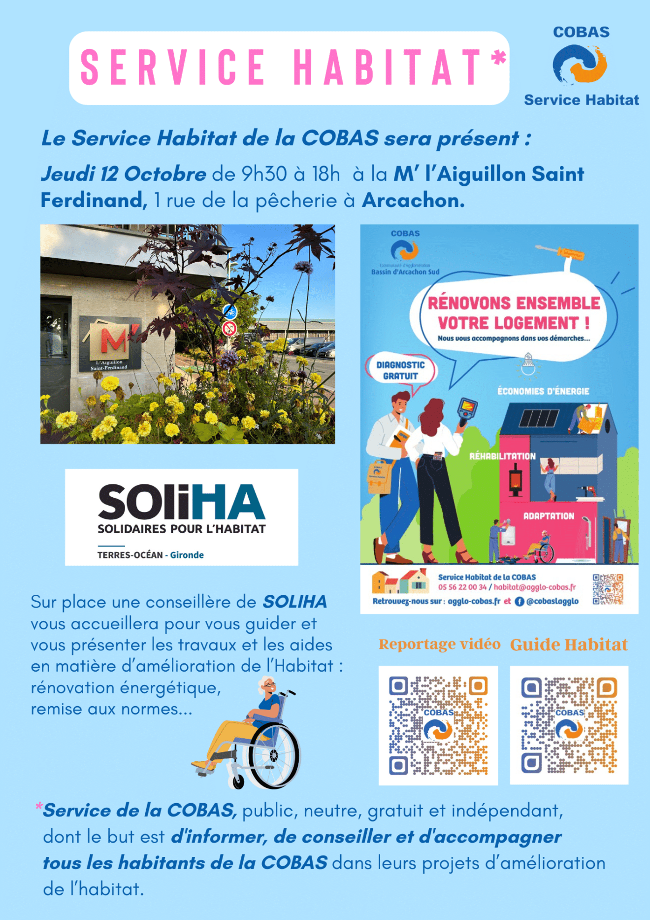 Le Service Habitat sera à la M'l'Aiguillon Saint Ferdinand ce jeudi à